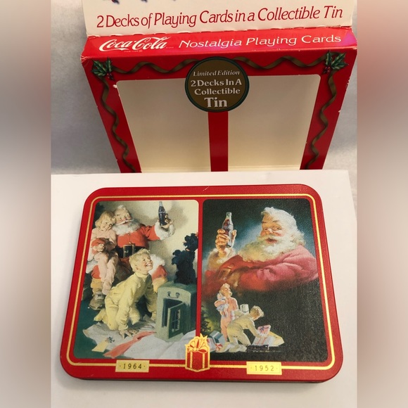 ♥️HP♥️ Coca Cola Santa Playing Cards 1996 Set/2 Limited Edition NIB - Picture 2 of 4